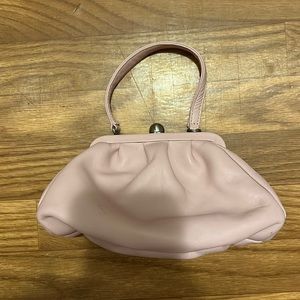 Danier light pink leather clutch, (5”x8”)